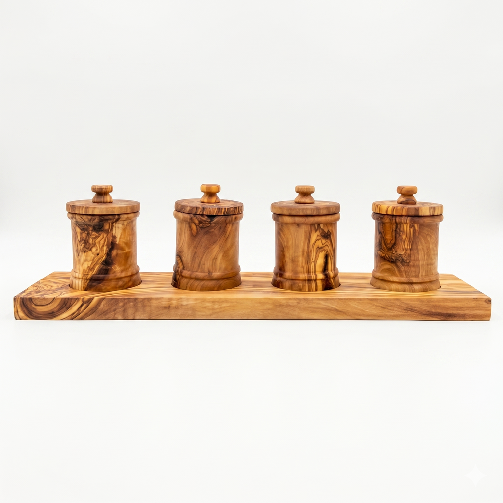 Olive Wood Canister Set