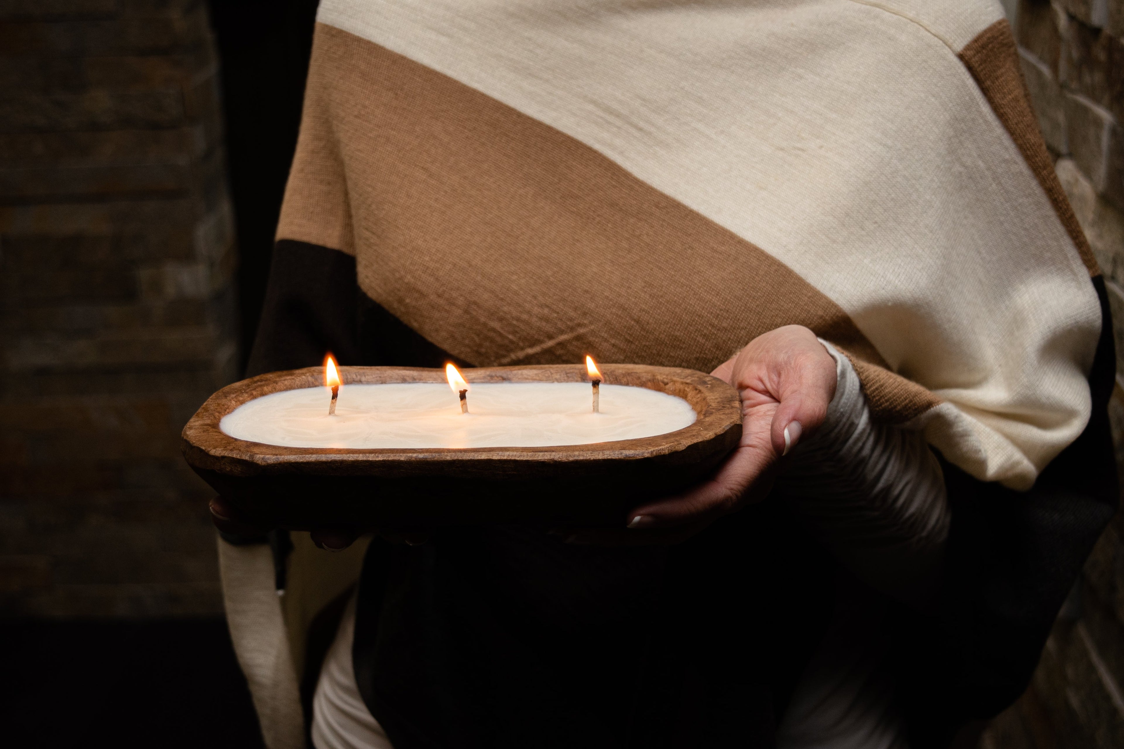 3-wick Dough Bowl Candle  - Farmhouse