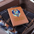 Leather journal ribbon bookmark and elastic closure