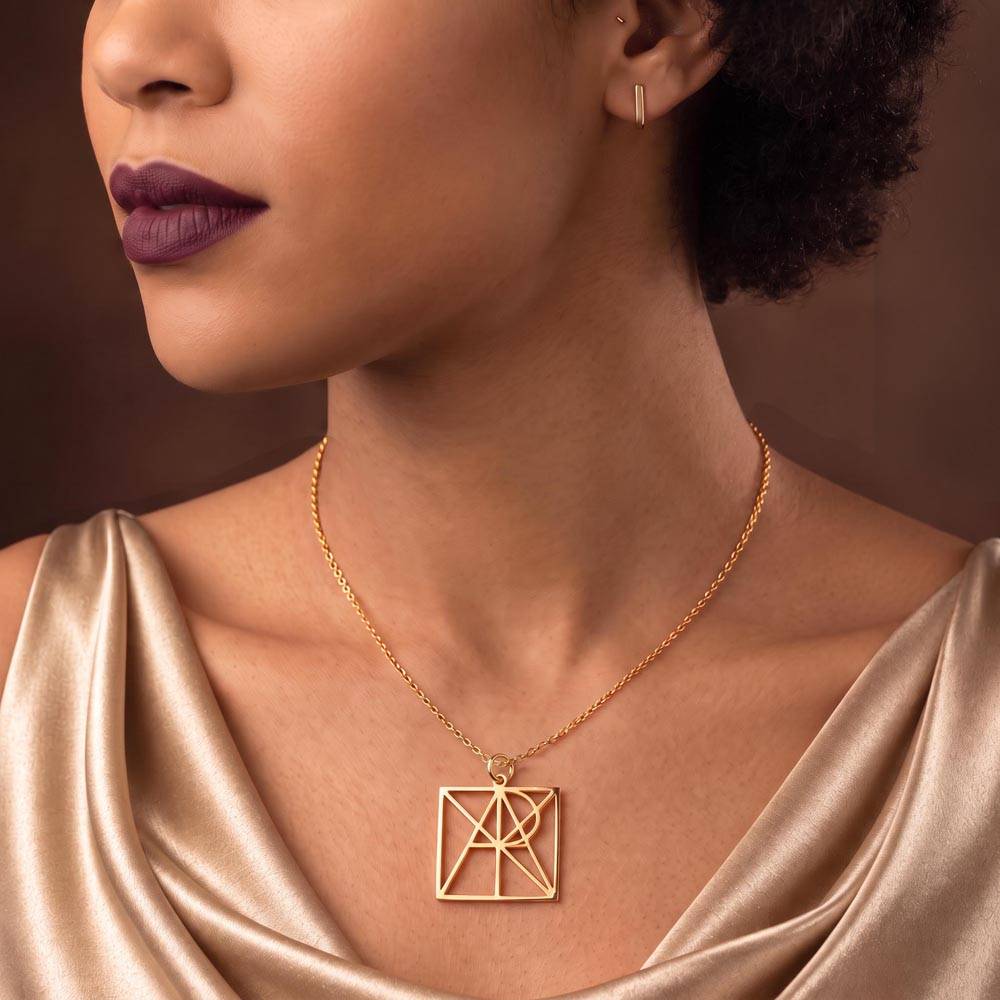 Custom Geometric Monogram Name Necklace