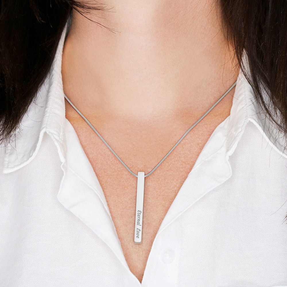 Custom Engraved Vertical Necklace