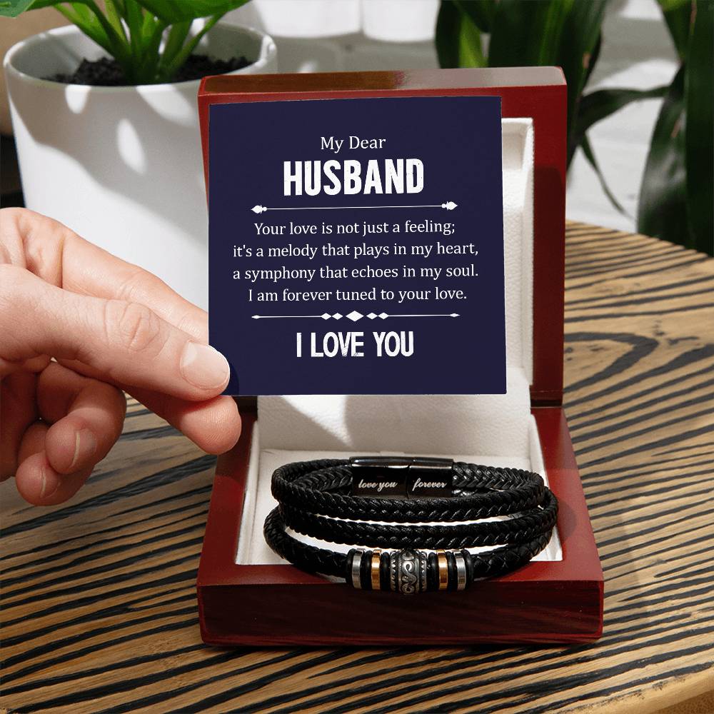 Your Love is not Just a Feeling - Mens Leather Bracelet