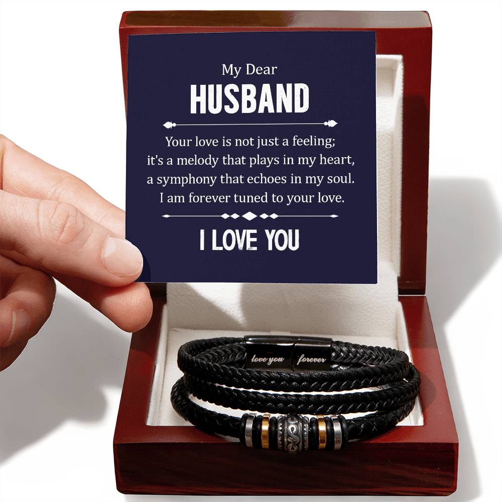 Your Love is not Just a Feeling - Mens Leather Bracelet