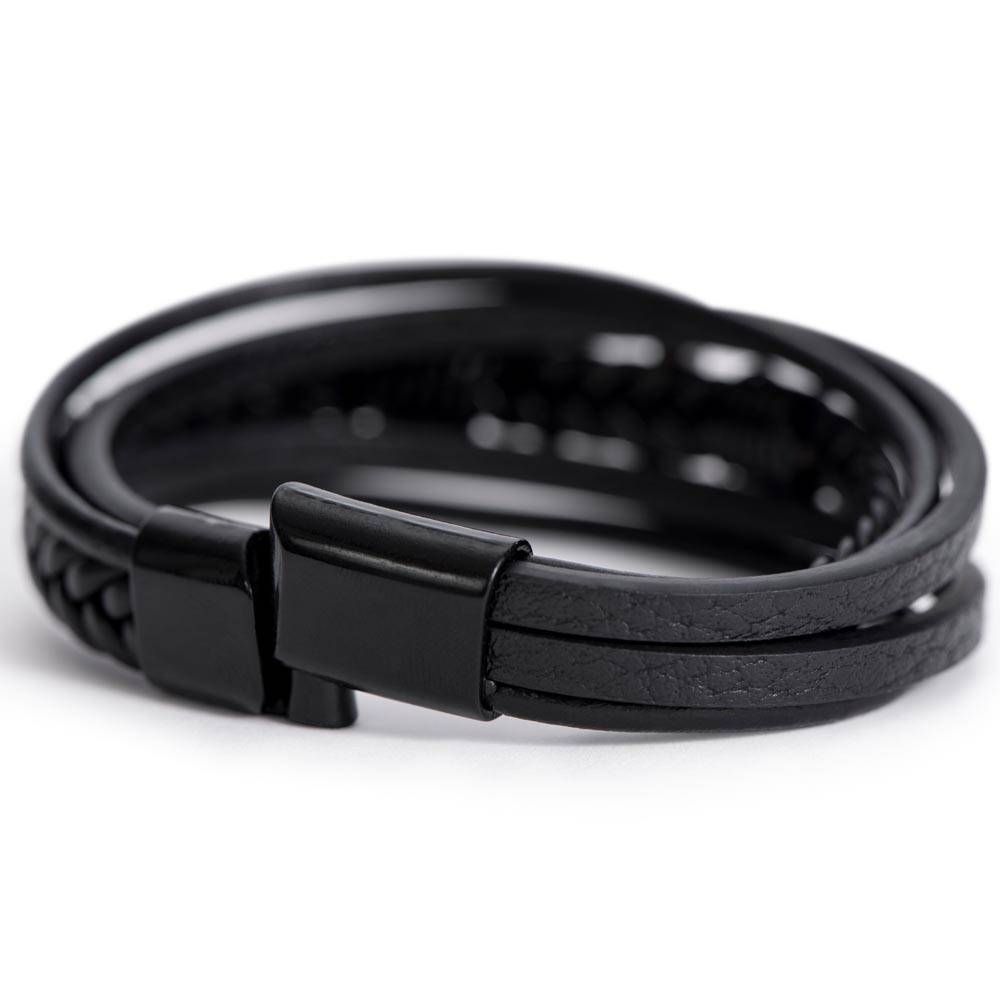 Calm to my Chaos - Leather Cross Bracelet