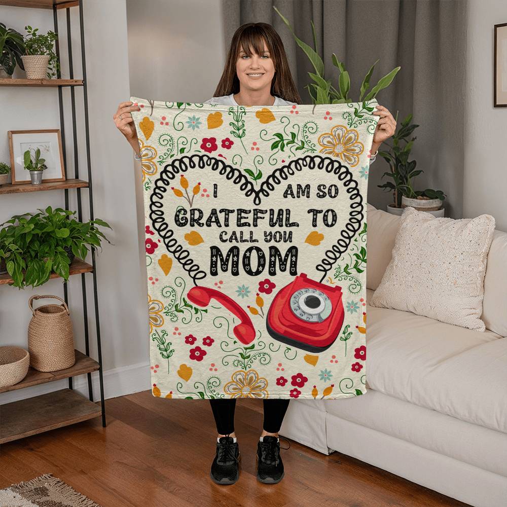 Grateful To Call You Mom – Coral Fleece Blanket
