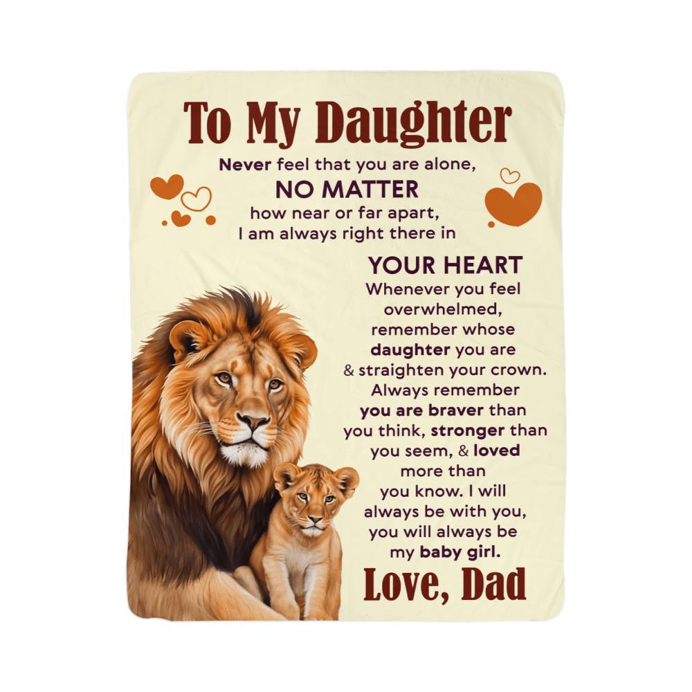 To My Daughter, Love Dad – Sherpa Fleece Blanket