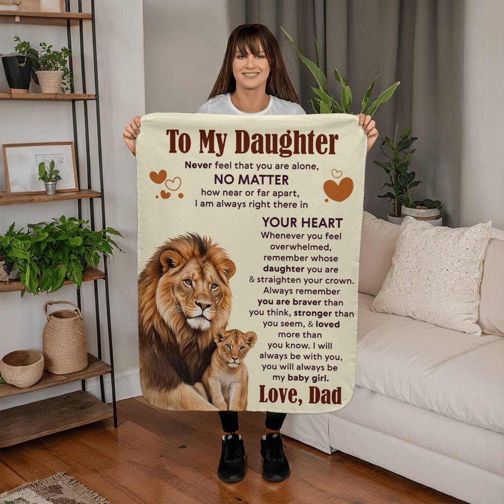To My Daughter, Love Dad – Sherpa Fleece Blanket