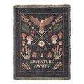 Adventure Awaits woven blanket with fringe