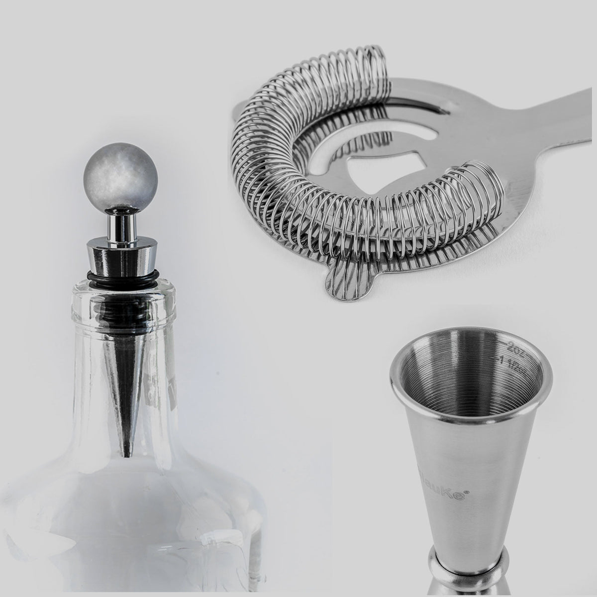 17 Piece Stainless Steel Cocktail Shaker Set with Stand