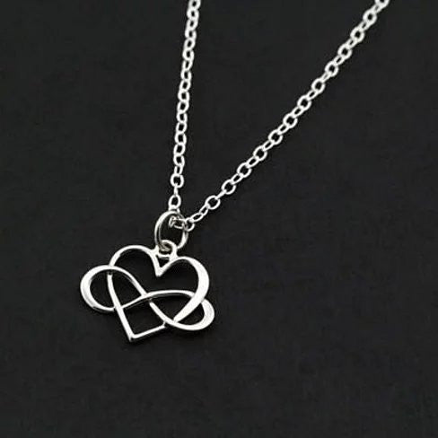 Admiration Heart And Infinity Rhodium Pendant