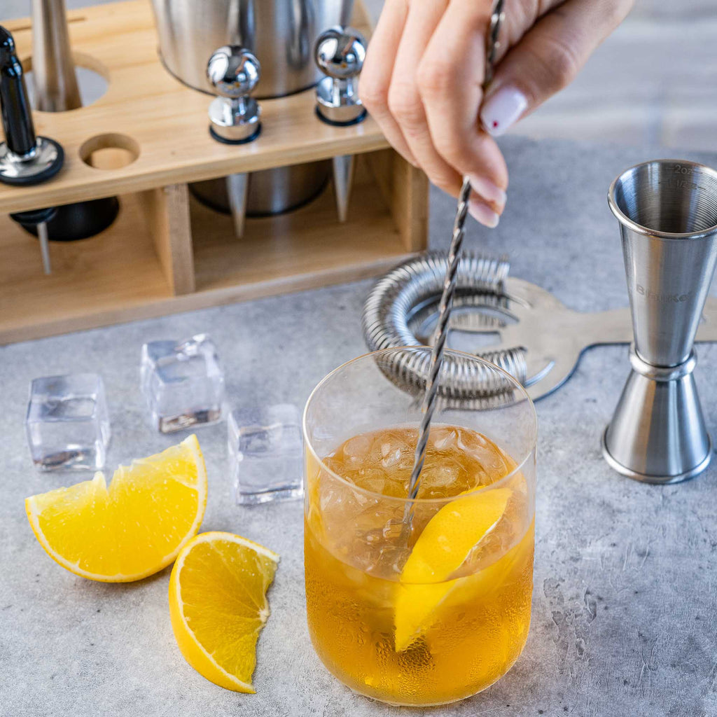 17 Piece Stainless Steel Cocktail Shaker Set with Stand